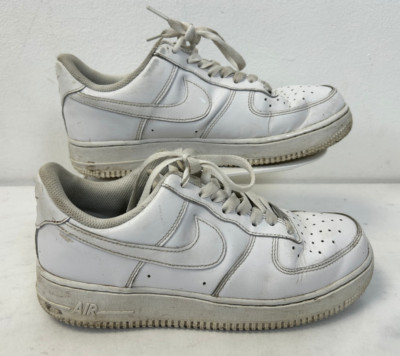 NIKE AIR FORCE 1 '07 AF1 LEDER SNEAKER UK 6,5 WEISS -315115-112