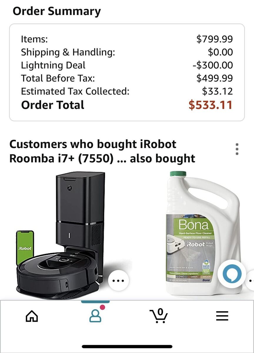 iRobot Roomba i7 Plus (7550), MSRP $899; INCLUDES extra sweeper & Disposal  Bags