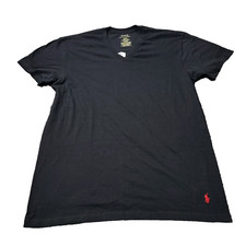 Polo Ralph Lauren T Shirt Mens L Large Classic V Neck Cotton Short Sleeve Black