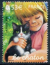 STAMP / TIMBRE FRANCE  N° 3897 ** SERIE NATURE FAUNE / LE CHATON / LE CHAT / CAT