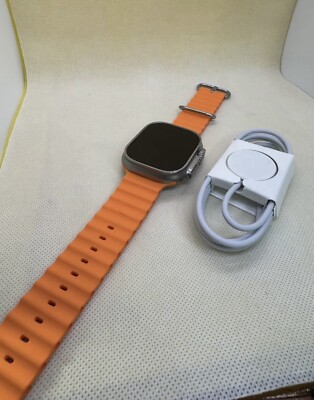 Factory Unlocked Apple Watch Ultra 49MM Natural Titanium Gray Trail Loop