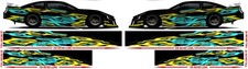 Race Car Side Wrap Laminated Print Modified Super Stock St-44 Lemon Aqua