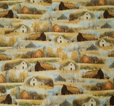 Wild Pheasants BTY Hautman Brothers Quilting Treasures Barns Fields