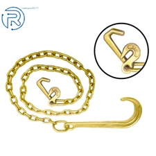 15" Large G70 V-Chain J Hooks 2' Truck Rollback Wrecker Carrier Flatbed Tow
