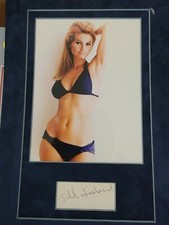 Jill Ireland Signed Index Card With Photo Matted