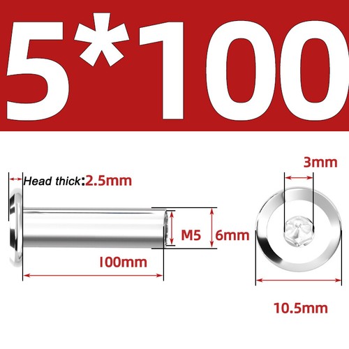 M2 - M10 Sleeve Nuts Flat Head Hexagon Socket Furniture Cap A2 Stainless steel - Picture 90 of 145