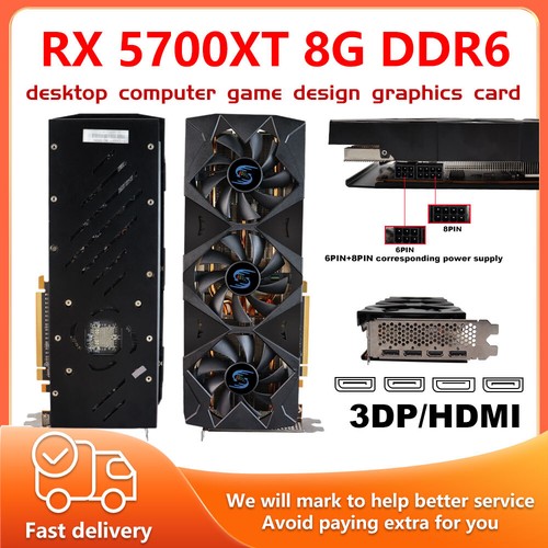 RX 5700 XT Graphics Card 8GB DDR6 Triple Dissipation 256bit Video Card 3xDP HDMI - Picture 2 of 10