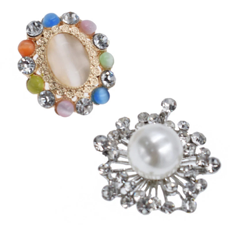 Artificial Opal Pearl Rhinestones Buttons for Sewing on Clothes DIY Hand Crafts - Image 2 of 4