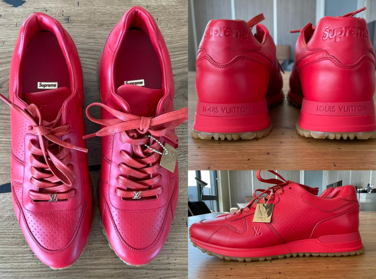 Size 8 - Louis Vuitton Run Away x Supreme Red Gum 2017 - Model: FD0137 NWT Louis Vuitton x Supreme LV Men main image 3