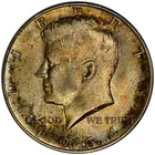 1964 D 50C BU Silver Kennedy Half Dollar with End Of Roll Toning