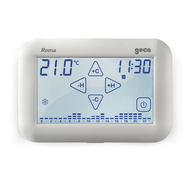 GECA ROMA 322 CRONOTERMOSTATO TOUCH DA PARETE BIANCO SOSTITUISCE EASY 503