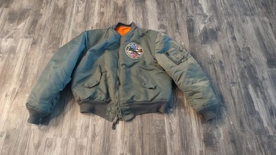 Vintage Alpha Industries P- 38  Flight Jacket Pilot Orange Survival Mens XXL