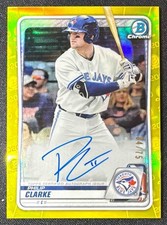 2020 Bowman Philip Clarke Chrome Prospect Auto Yellow Refractor /75 Blue Jays