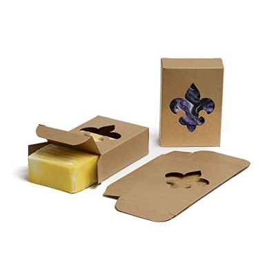 Fleur-de-Lis Window Soap Boxes Kraft Handmade Cajun Mardi Gras 250 Pack