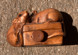 Signed Antique Japanese Carved Netsuke Totem Charm