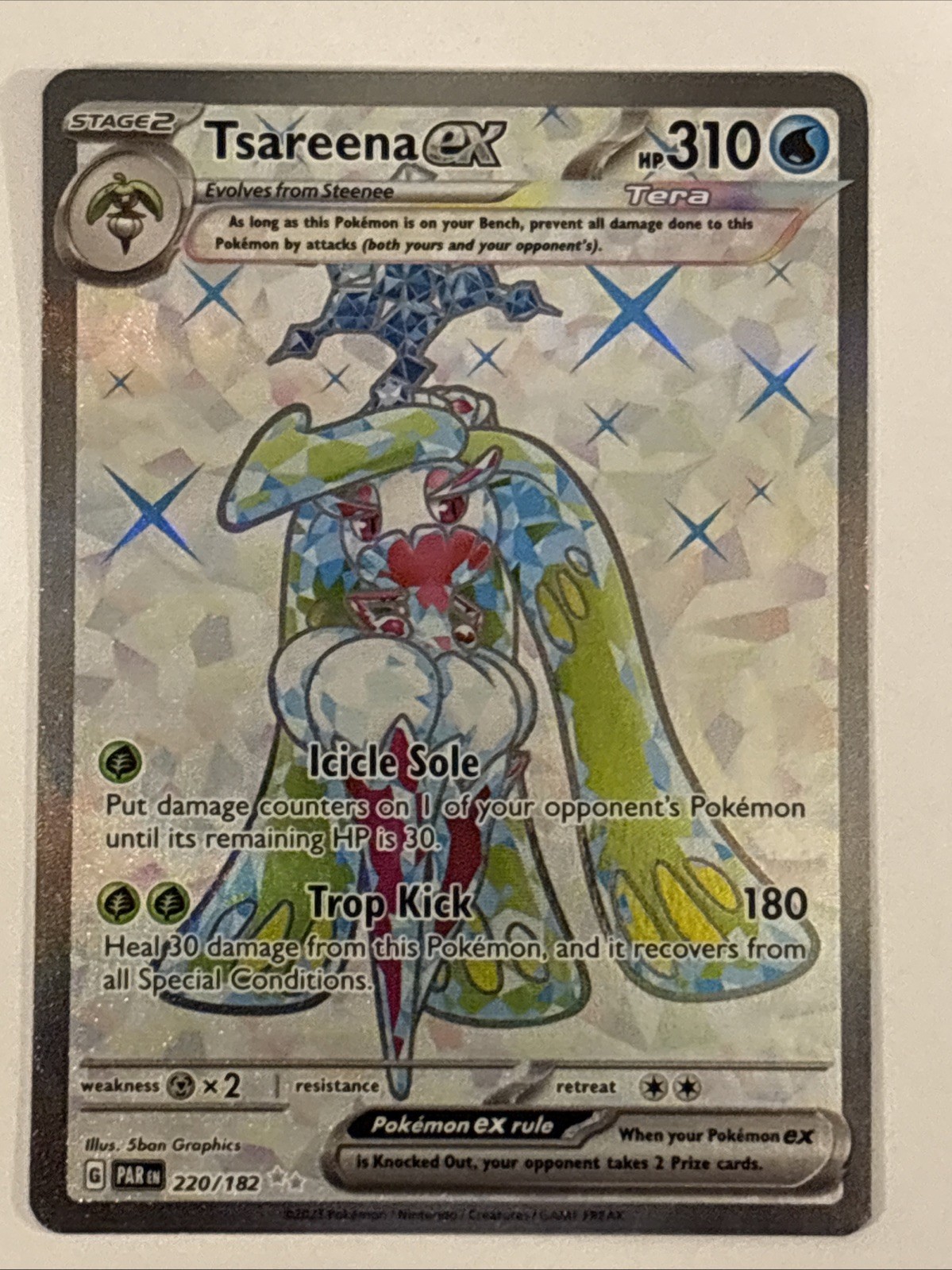 Pokémon TCG Tsareena EX Paradox Rift Tera Full Art Ultra Rare Card 220/182 NM