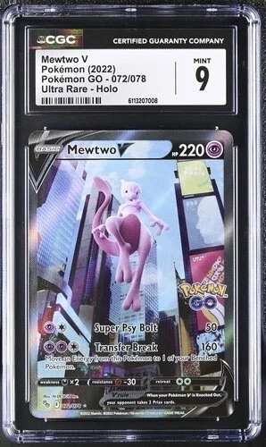 CGC 9 Mewtwo V 072/078 Pokemon Go Alt Art Alternate Sword Shield