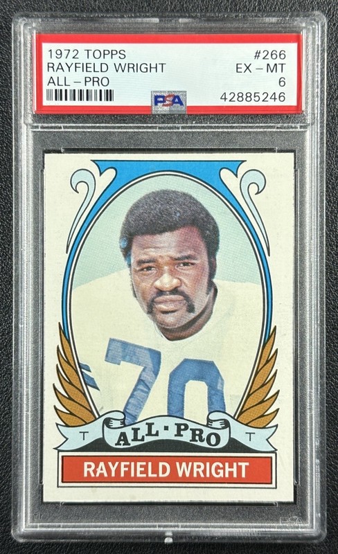RAYFIELD WRIGHT PSA 6 1972 TOPPS #266 ROOKIE ALL-PRO RC COWBOYS 5246