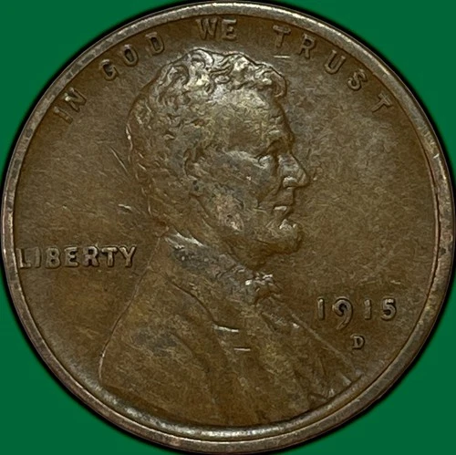 1915-D Lincoln Wheat Cent Very Fine VF Coin #34904