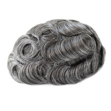 Mens Toupee Ultra Thin Skin 0.05mm Human Hair Replacement System Hairpiece 1B50