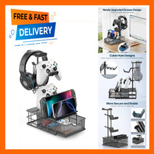 Headphone Stand with Drawer Aluminum Controller Holder for Desk Gaming
