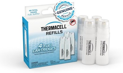 ''4Pack ThermaCell Mosquito Repellent Fuel Cartridge Refills,48 Hours,15Ft Protec