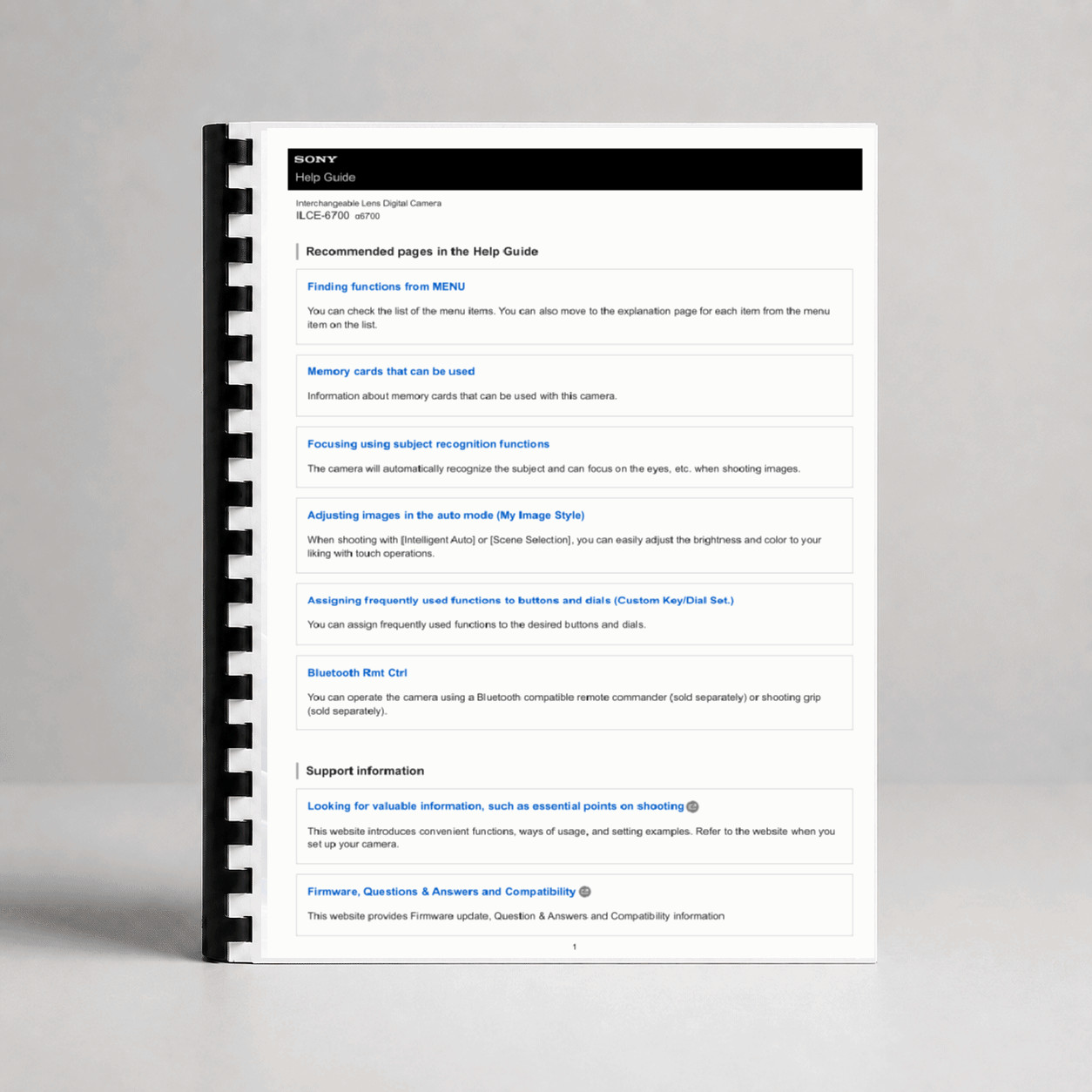 Owners Manual for Sony DSLR A6700 Camera α6700