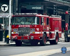 Boston Fire Dept Engine 10 E-One Cyclone 8x10” Photo Print Firefighter Art