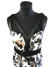Animal print dress size14 by Julien McDonald Strappy V neck satin feel lined VGC