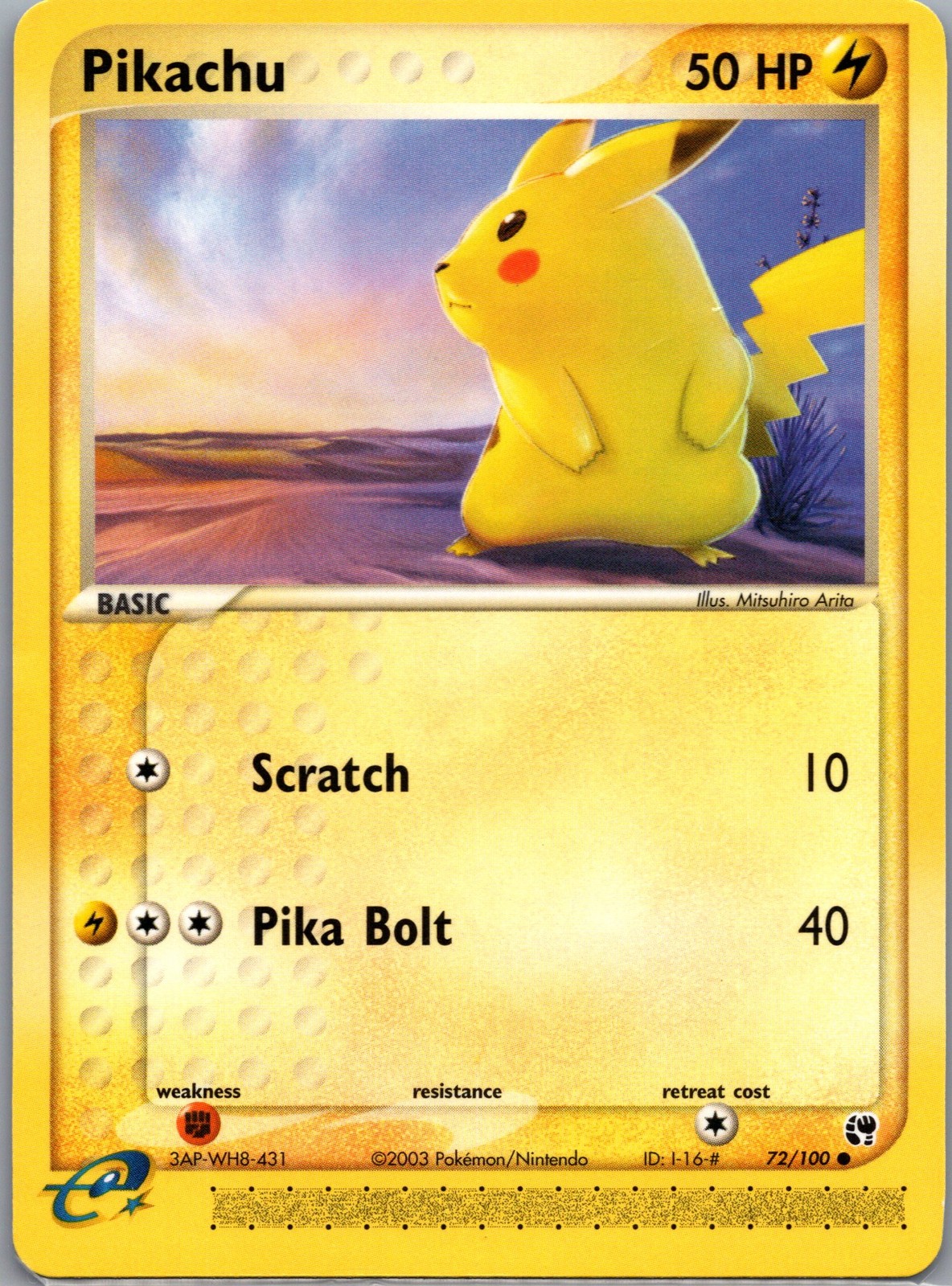 Pikachu Common Sandstorm 72/100 NM