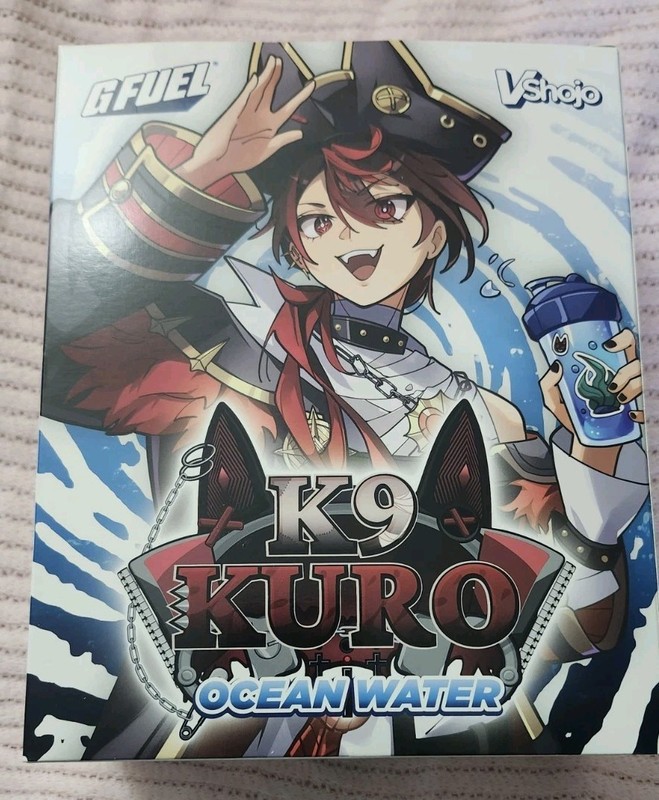 G Fuel VShojo K9KURO Collector's Box Tub Shaker Cup 6" Acrylic Standee + Sticker