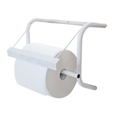 Portarotolo a parete metallico bianco supporto rotolone bobina carta asciugamani