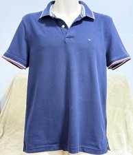 MEN  S RED WHITE AND BLUE TOMMY HILFIGER POLO SHIRT SIZE M 90  s Vintage