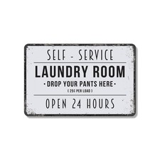Laundry Room Sign Wash Dry Repeat Durable Perfect for Laundry Rooms Mud Rooms