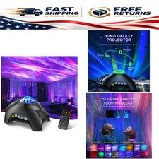 Galaxy Star Projector Night Light with Aurora Effects, Bluetooth Speaker, Remote