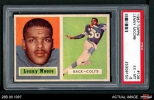 1957 Topps #128 Lenny Moore Colts HOF Penn St PSA 6 - EX/MT