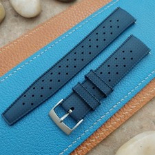 20mm FKM Rubber Blue Tapered Divers Watch Strap  Quick Release Spring Bars