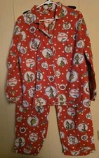 Pottery Barn Teen Dr. Seuss's The Grinch Cindy  Max Flannel Pajama Set, Large