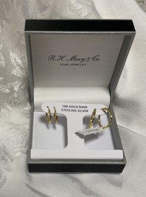 Macy Genuine 18k Gold Over Sterling Silver Hoop Earrings
