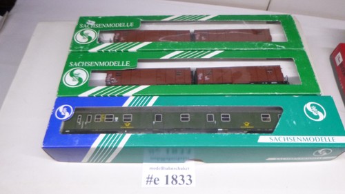 Sachsenmodelle H0 Leig Doppel Güterwagen und Postwagen OVP aus Sammlung -#1833 | Zustand: Gebraucht