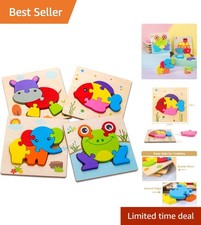 Montessori Style Wooden Animal Puzzles   Gift-Ready Educational Fun for Ages 1-3
