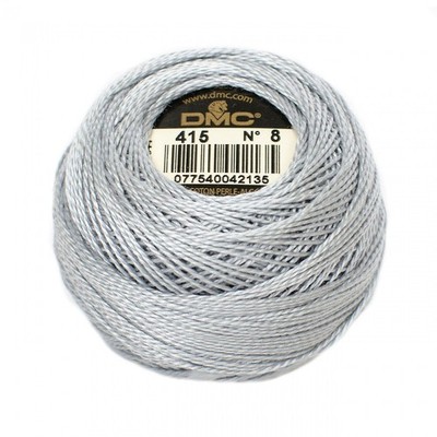 DMC Pearl / Perle Cotton Thread Balls Size 8 PEARL GREY 415