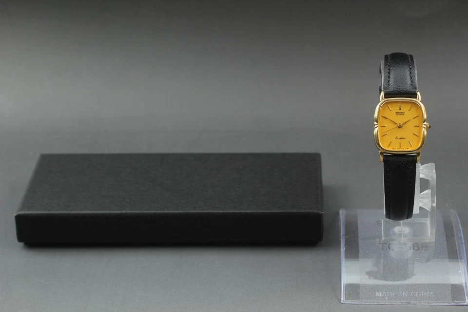 Reloj de mujer vintage 1983 N como nuevo Seiko Exceline 1221-5250 GF rectangular Qz JAPÓN Foto 2 de 4