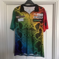 Peter Wright darts Shirt Large rainbow