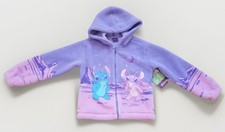 Stitch and Angel plush hoodie jacket girls size Medium 7/8 purple pink NWT