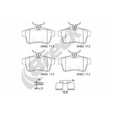 Satz Bremsbeläge Bremsklötze hinten für Peugeot 3008 0U 1 308 4A 5008 | 26226