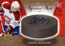 2006-07 Sweet Shot Signature Shots/Saves #SSHI Chris Higgins Auto - HKY