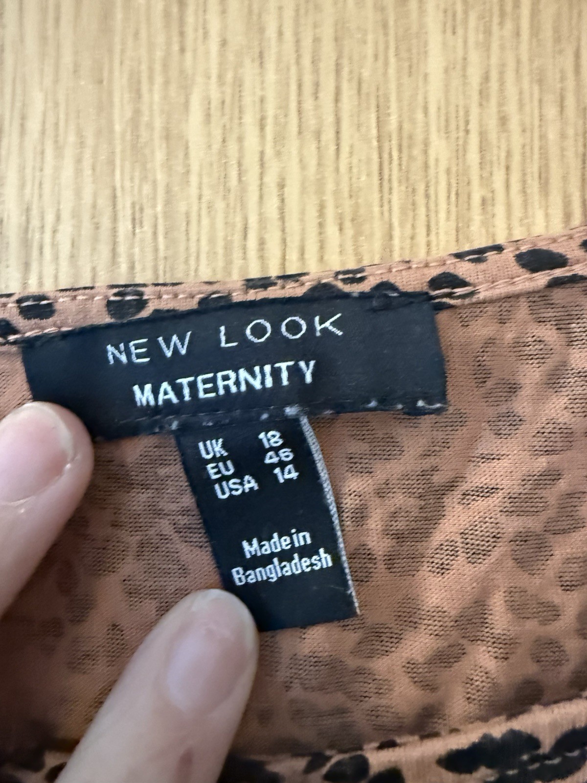 Women’s New Look Maternity Leopard Print Top Size 18 100% Cotton VGC image 3
