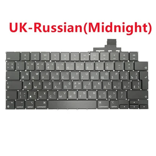 NEW Keyboard Replacement UK-Russian For MacBook Air 13.6" M3 A3113 2024 Midnight