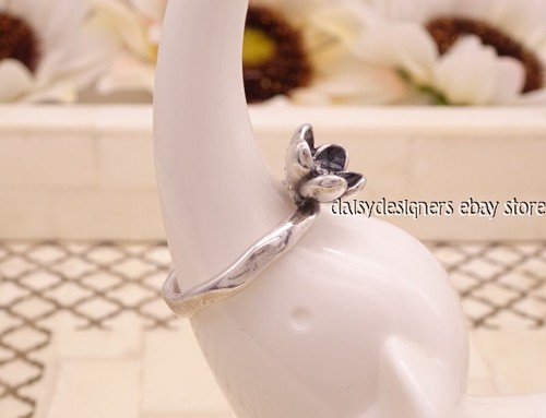 NEW Pandora Mystic Flower Black Stacking Ring 190918CZ 50 5 Retired - Picture 2 of 4